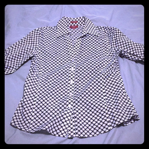 Talbots 2p dress shirt herringbone pattern - Picture 3 of 5